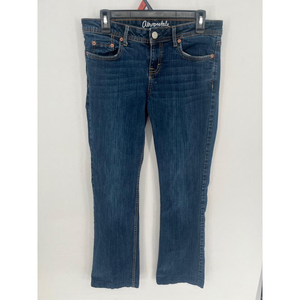 Aeropostale Chelsea Bootcut Jeans Womens 8 Reg Dark Wash Blue Stretch Denim